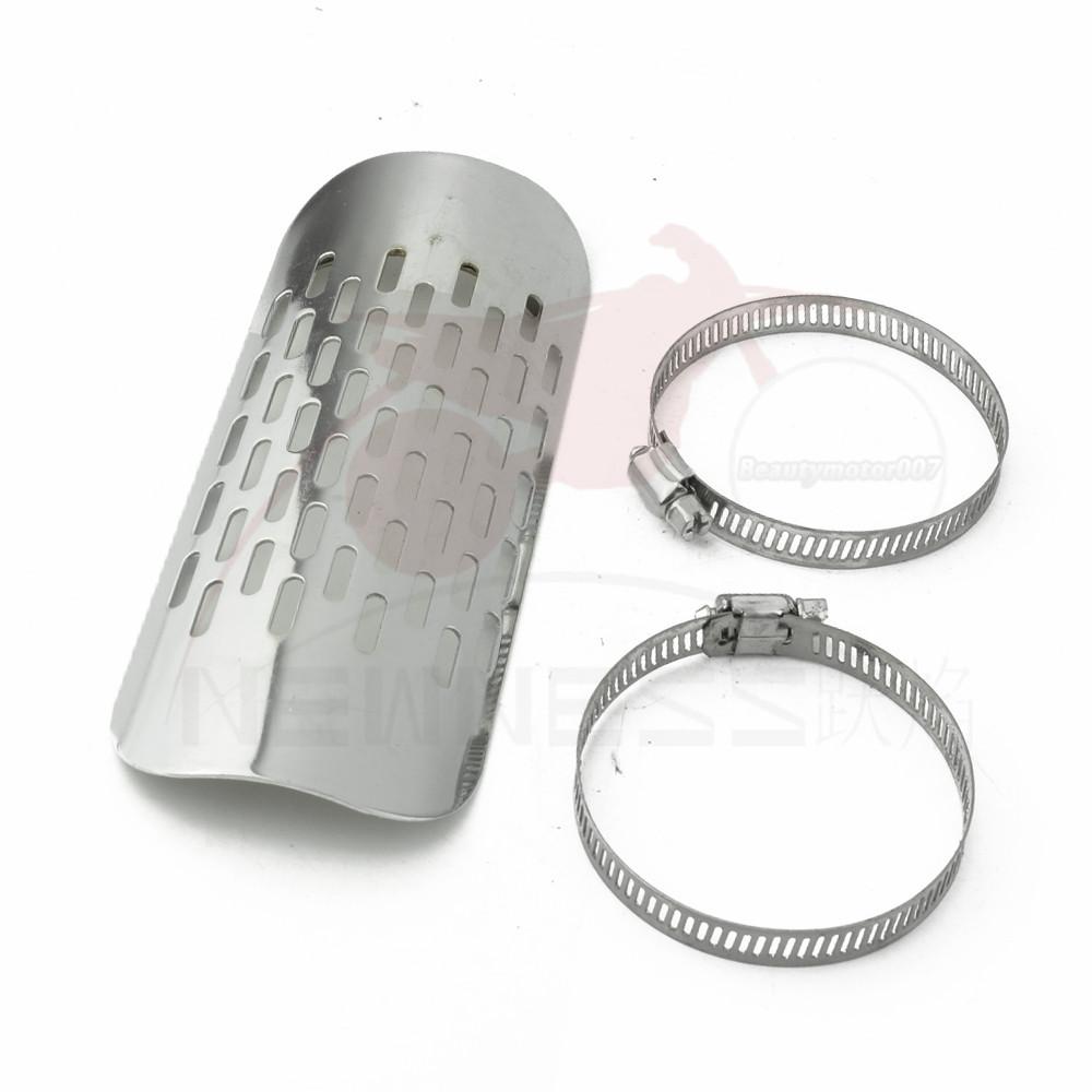 Black /Chrome Motorcycle Curved Exhaust Muffler Pipe Heat Shield Cover Guard Protector Universal for Honda Harley