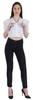 Moomaya Puff Sleeve Crop Top For Women Solid Button Down Collar Designer