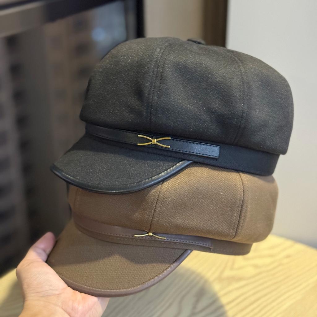 Nowy brytyjski styl retro jesienno-zimowy zagęszczony wełniany ośmiokątny kapelusz damski spersonalizowany beret modny kaszkiet kapelusz malarza