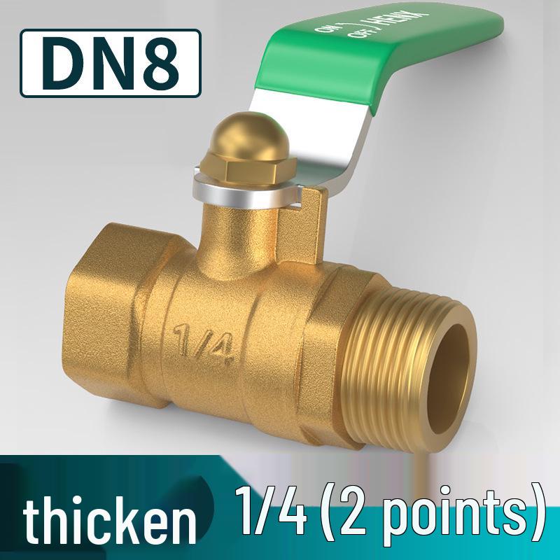Heavy-Duty 1/2" Brass Ball Valve for Air and Water Pipes, Internal/External Thread
