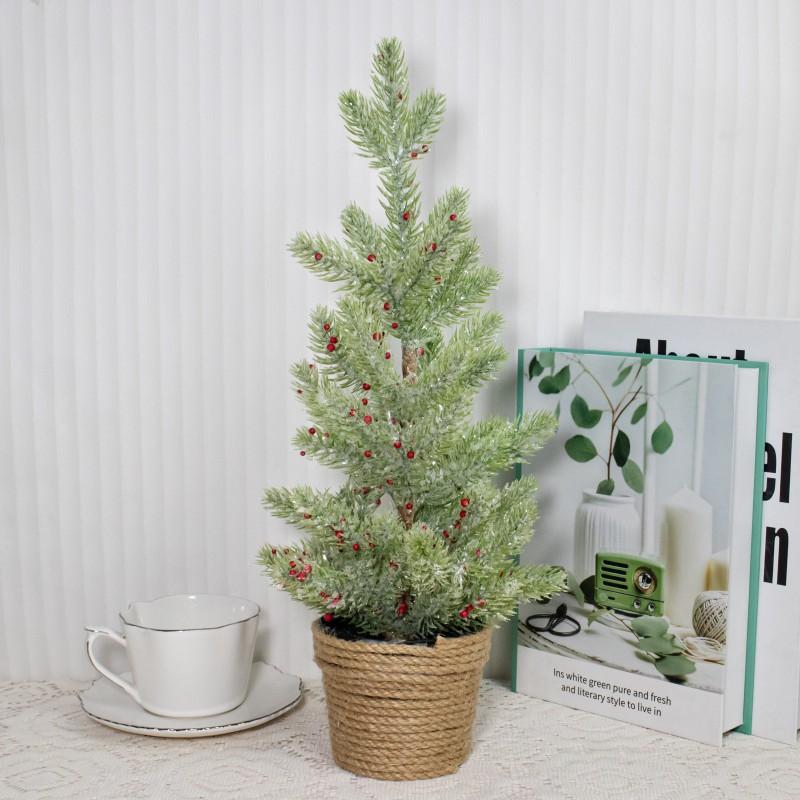 Mini Desktop Christmas Tree Decor Artificial PE PVC Green Xmas Home Office Party Photography Prop