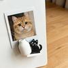 Cute Cat Fridge Magnet Mini Vase With Feeding Bottle Cat Whisker Collector Refrigerator Decorative Magnet For Home And Office