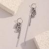 Sparkling Tassels Drop Earrings With Cubic Zirconia Stones Sturdy Allergy Resistant For Women