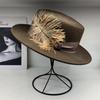 French Noble Feminine% Wool Top Hat Flat Top Hat Cm Brim Dating Dating High-end Travel Hat
