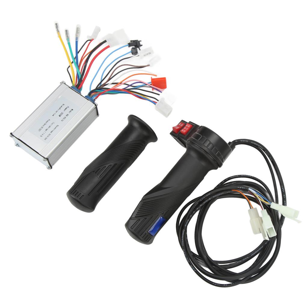 350W Electric Bike Brushed Speed Controller Set with Reverse Function Three Speed Throttle Grip for Upgrade 24V 36V