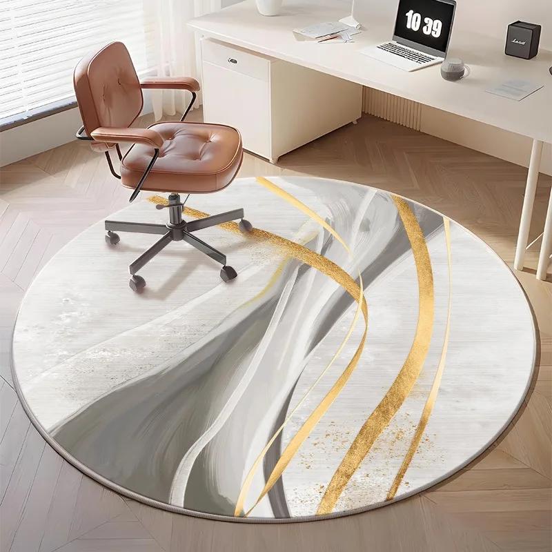 Minimalist Geometric Round Rug – Modern Abstract Accent for Stylish Home Office Decor