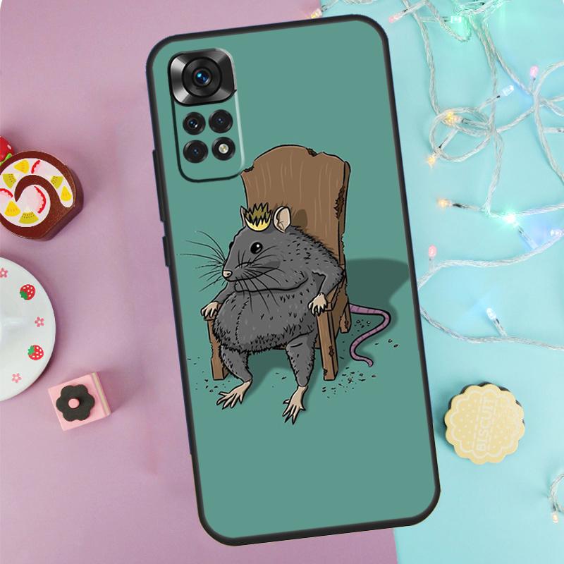 Cute Cartoon Animal Rat Case For Xiaomi Redmi Note 9 10 11 12 13 14 Pro 9S 10S 11S 12S Redmi 14C 10C 12C 13C Cover