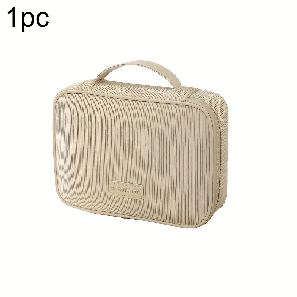 

1pc Large Capacity Makeup Organizer Travel Corduroy Cosmetic Storage Bag Lipstick Travel Toiletry Square Makeup Bag with Zipper