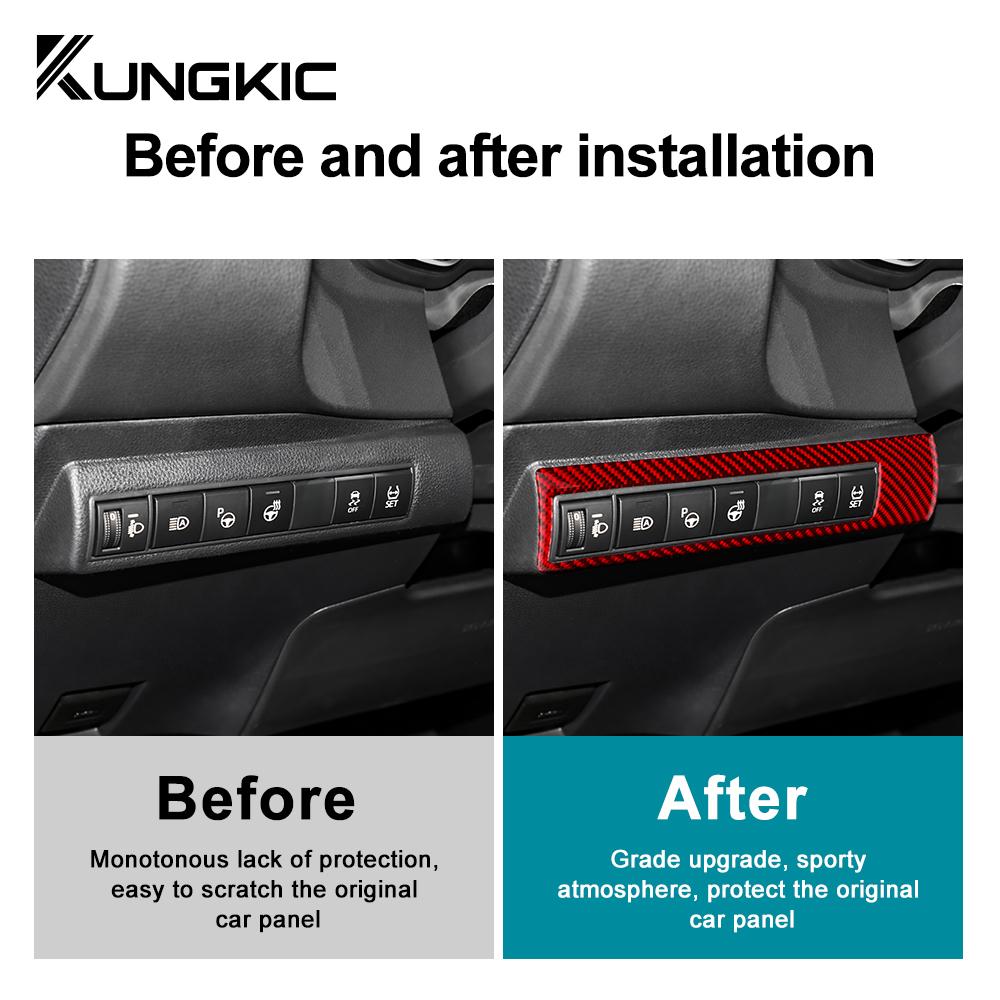 Real Soft Carbon Fiber Sticker For Toyota Corolla 2019 2020 2025 2025 2025 2025 Headlight Switch RHD LHD Interior Accessories
