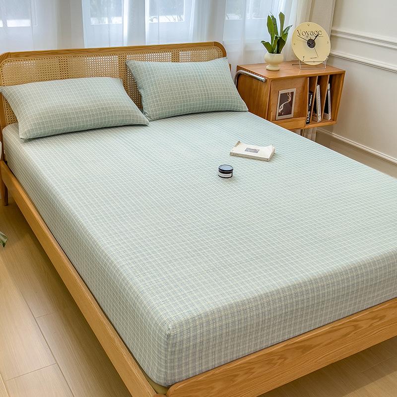 New Style Bed Sheet Single Piece Unprinted Style Bed Cover Mattress Protector Dormitory Single Non-slip Bed Sheet Universal for All Seasons