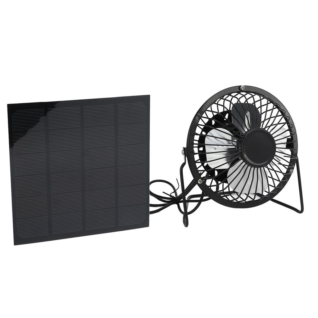 Solar Panel Fan 3W 6V Polycrystalline Silicon USB Ultra Quiet Safe Solar Powered Fan for Home Travel Fishing