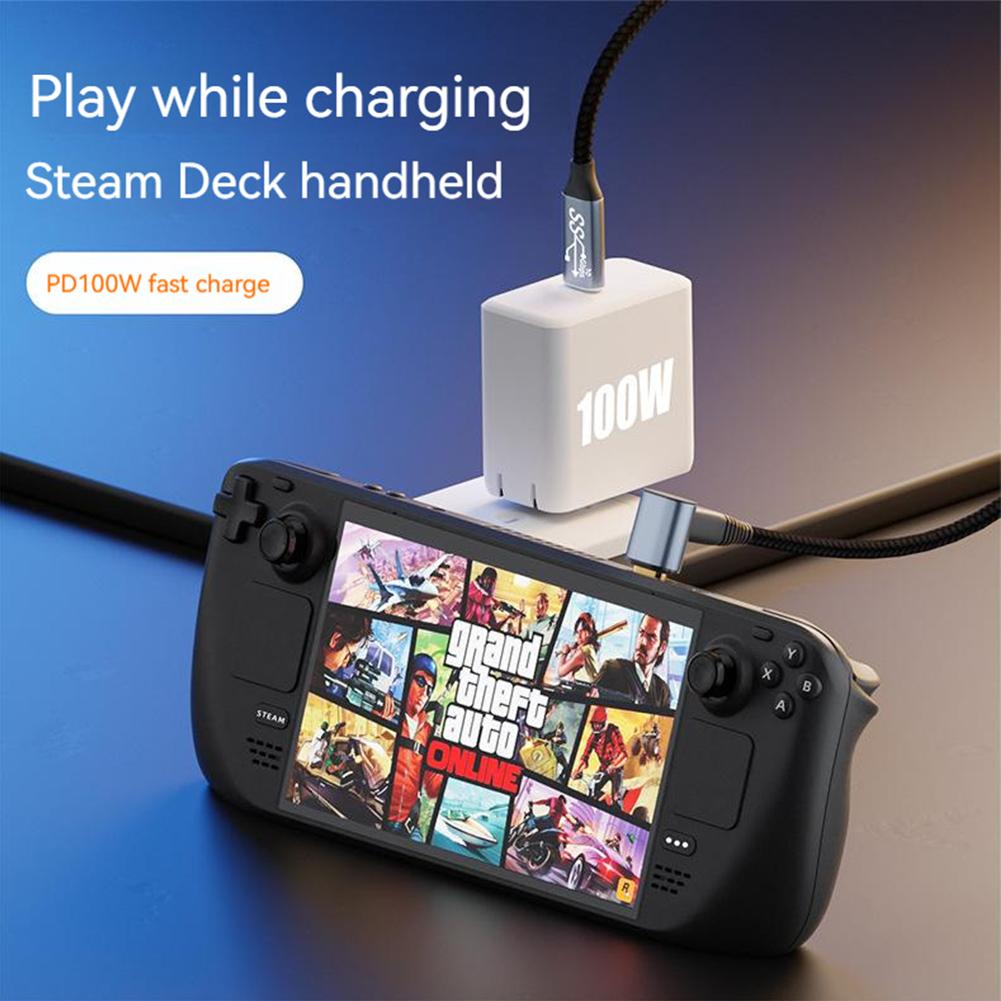 Gen2 Type-c To Type-c Data Cable Usb3.1 Hd Output Pd100w Charging 3d Elbow Projection Line Compatible For Steam Deck