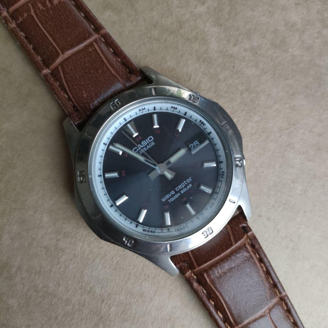 

[Б/У] CASIO Темно-серые Радиоуправляемые Солнечные Часы Кожа