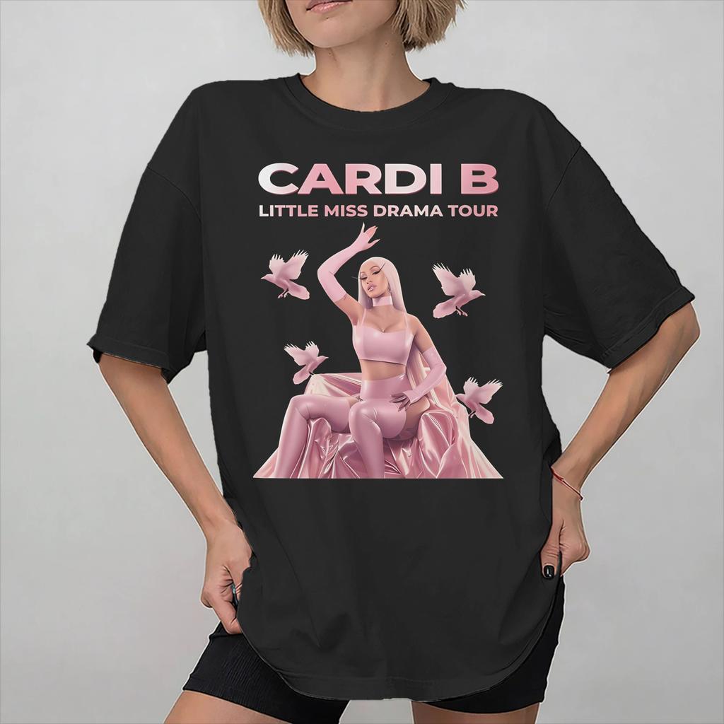 Unisex Women New Arrival Cardi B Tour Concerts Little Miss Drama 2026 Tour Tee T Shirt 100 Cotton Tshirts Clothing