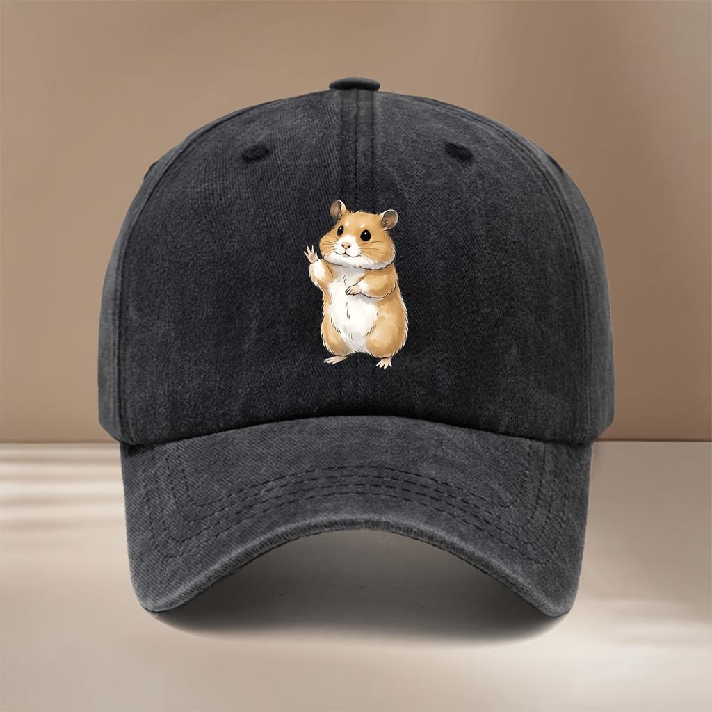 Hamster Muster Baseballkappe verstellbare Größe Schirmmütze Herren und Damen gleicher Stil einfache trendige Kappe mit gebogenem Schirm