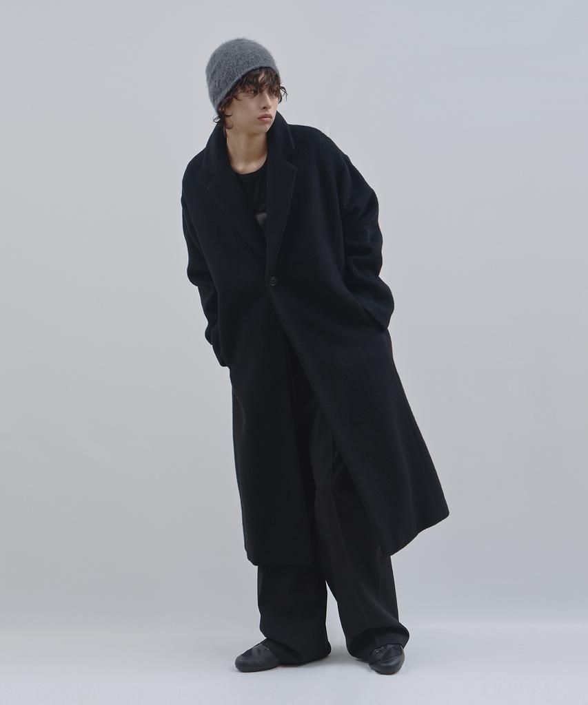 Lad Edition Drop Shoulder Long Wool Coat_Black