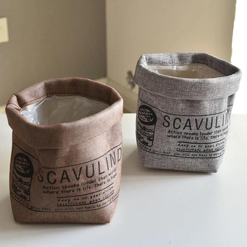 Nordic Cotton and Linen Art Storage Small Box Sundries Sundries Snacks Finishing Boxes Cloth Flower Pots Home Garden Supplies
