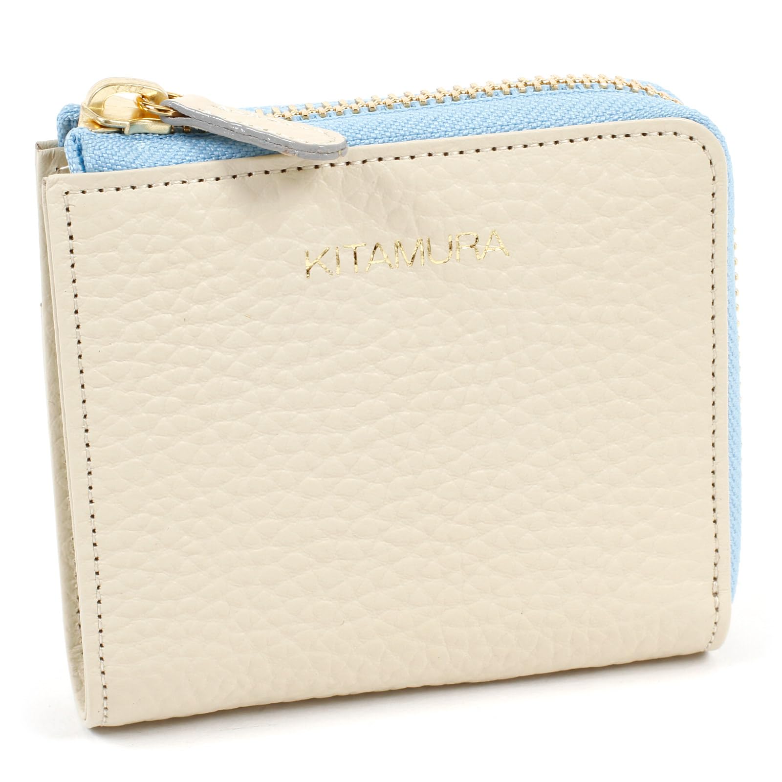 

Color combination wallet PH0791 Blue 50211 [Kitamura] bi-fold Beige/Ice