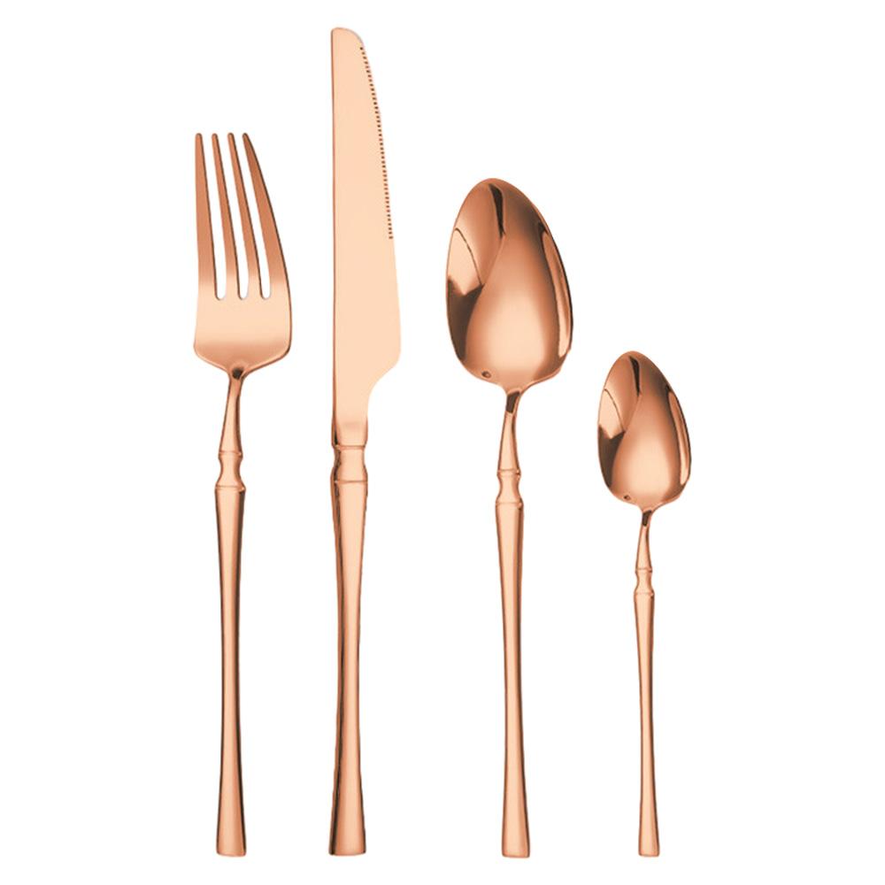 24-Piece Stainless Steel Utensils Set Include Forks Knives Spoons Silverware Set for 4 Mirror