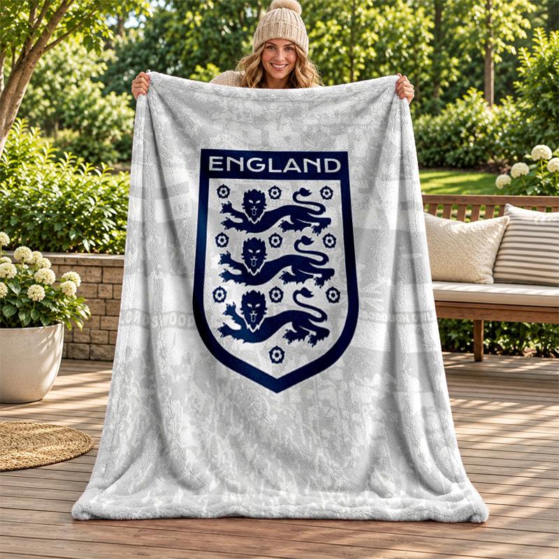 England National Football Team Blanket Flannel Blanket Soft Cozy Plush Throw for Sofa Bed Lightweight Home Decoration Gifts for Christmas Various Holi