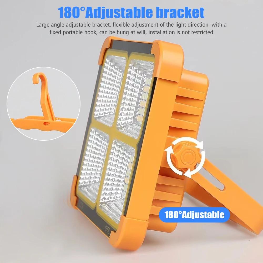 200W Portable Camping Lamp Outdoor Solar Rechargeable Emergency Light 264Led Magnet Flashlight Waterproof Camping Work Light