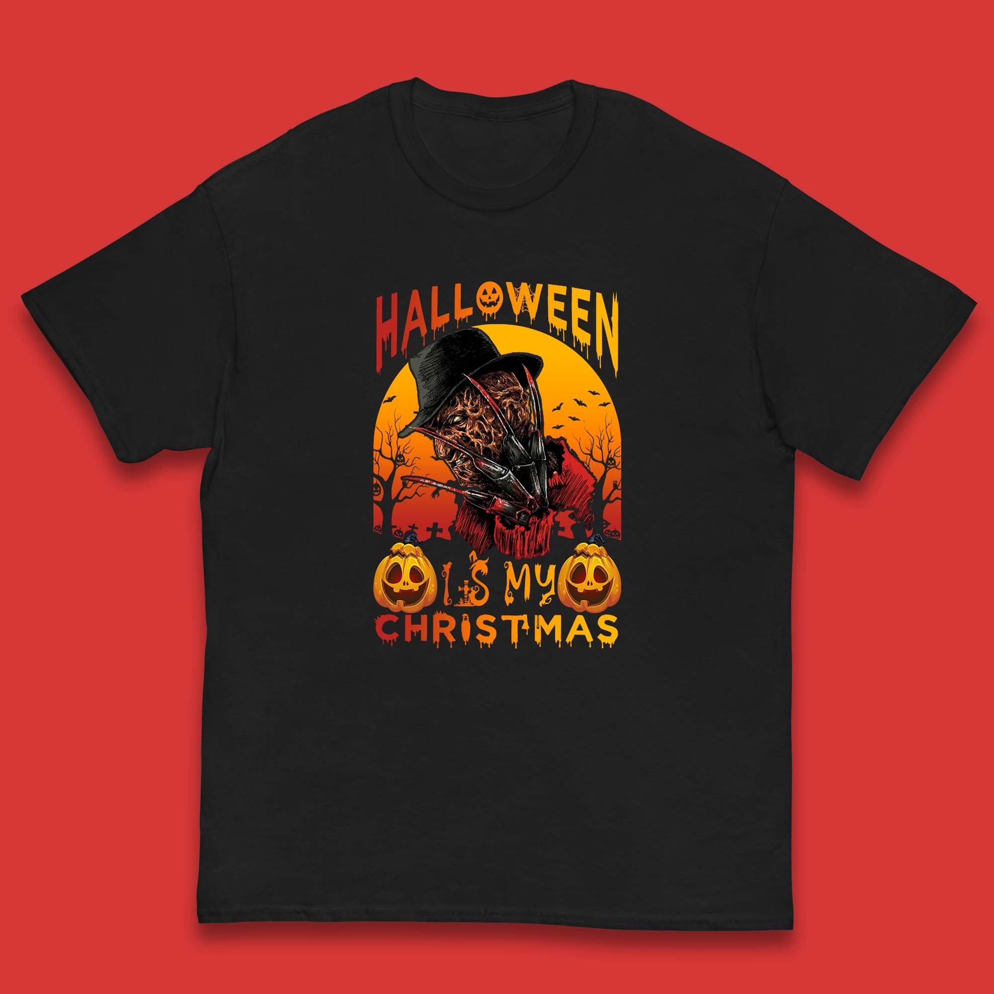 Halloween Is My Christmas Freddy Krueger Kids T Shirt 160