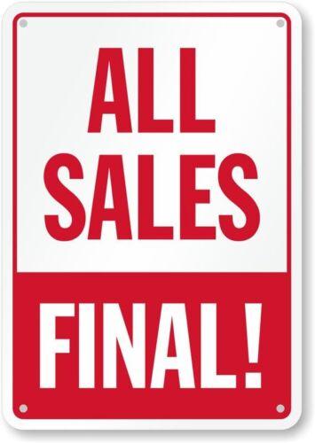

All Sales Final Store Policy Vertical Aluminum Weatherproof SignAluminum 20x30cm（7.8x11.8inch）