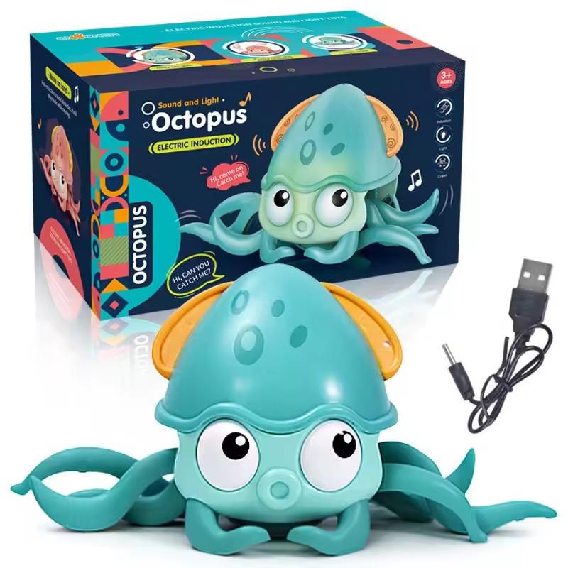 Children Induction Escape Octopus Crab Crawling Toy Infant Electronic Pets Musical Playthings Learning Christmas Gift Idea Baby Toddler Moving Toy