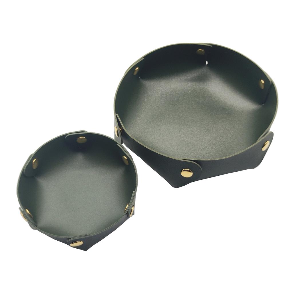 1PC Leather Storage Box Portable Organizer Jewelry Cosmetic Key Stuff Storage Basket Folding Desktop Organizer Case