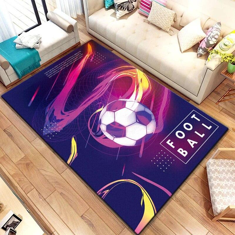 Soccer Football Creativity HD Printed Carpet Household Rug Children's Room Living Room Chair Bedside Modern Simple Floor Mat