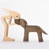 Ornamenti da tavolo per sculture in legno Decorazioni in legno intagliato Memoriale per animali domestici per cuccioli
