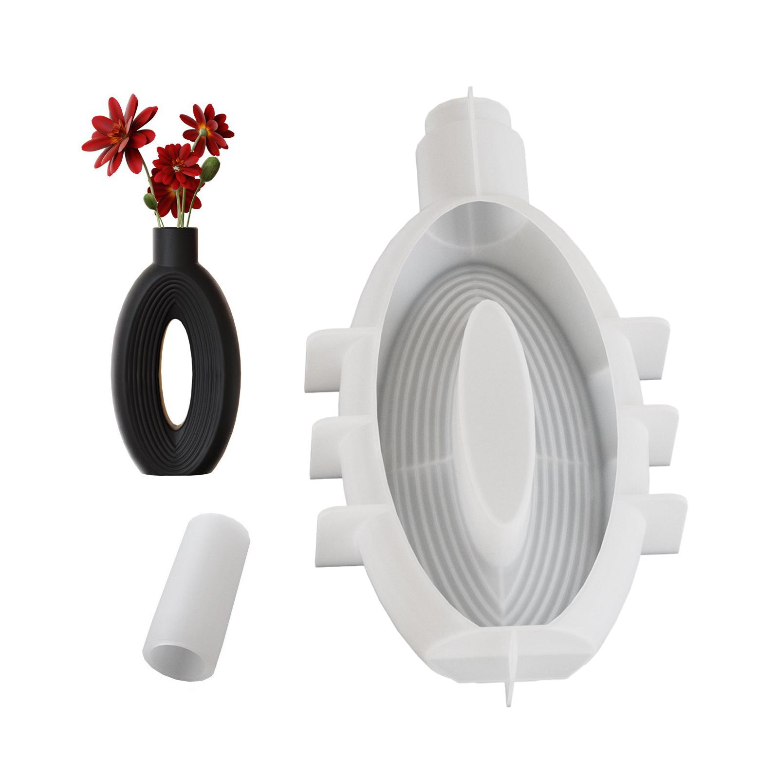 

Форма для вазы для цветов Гибкая силиконовая форма для кашпо Ручная работа Украшение для дома для обеденного стола Инструмент для формовки цветочного горшка T3