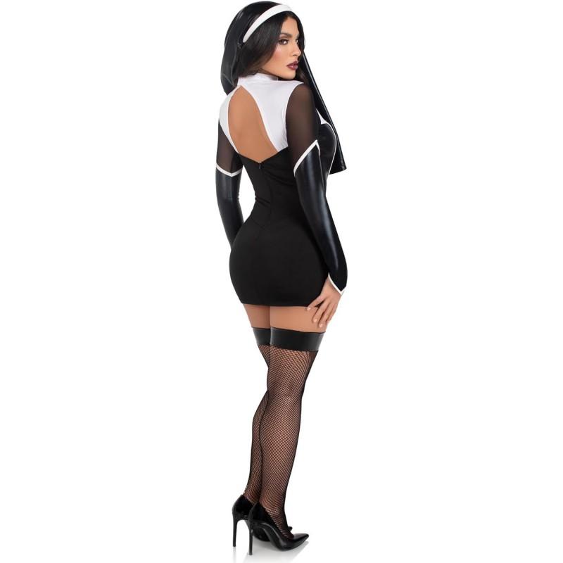 Halloween Nun Costume Women Role Play Party Outfit Sexy Cosplay Uniform Set