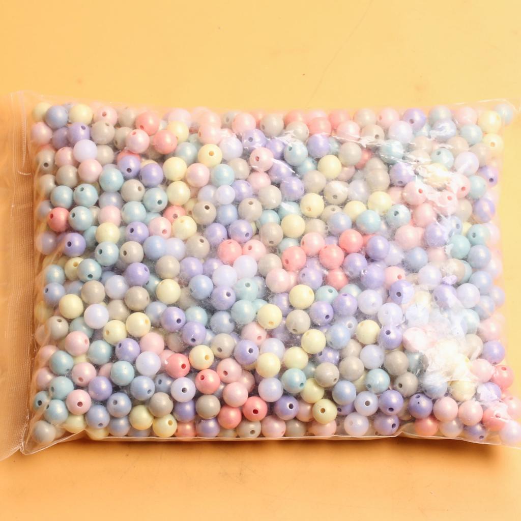 500g about1000Pcs Acrylic Necklace Handmade Accessories 10mm Round Loose Beads DIY Spacer Beads For Jewelry Making Bracelet