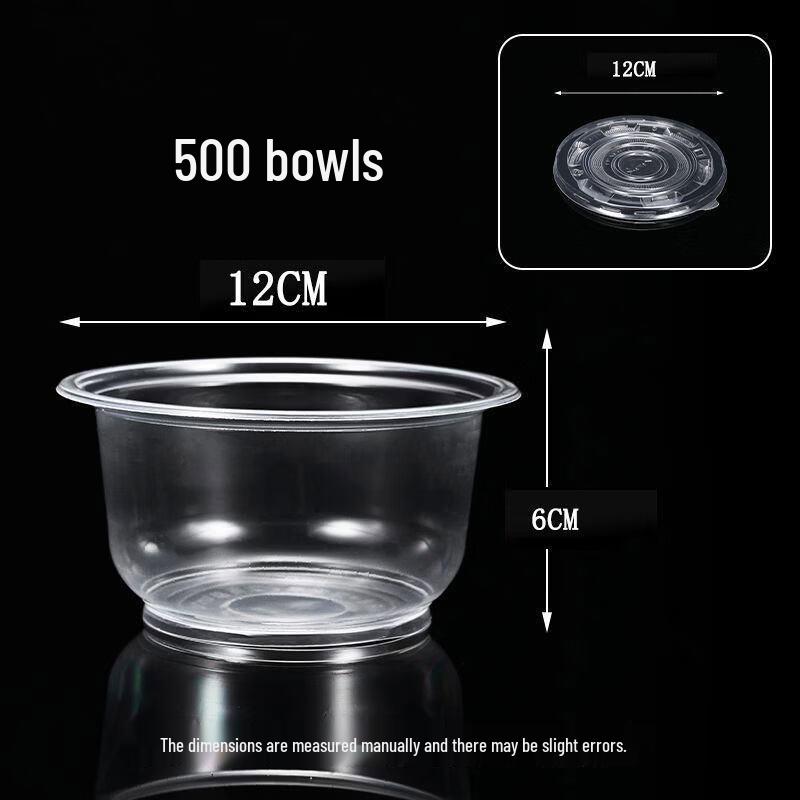 ZISIZ Thickened Disposable Plastic Bowl with Lid