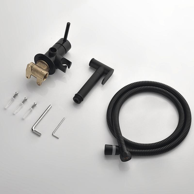 Portable Bidet Sprayer Set Black Bidet faucet Stainless Steel Toilet Faucet Hot Cold Water Mixer Bathroom Shower Head
