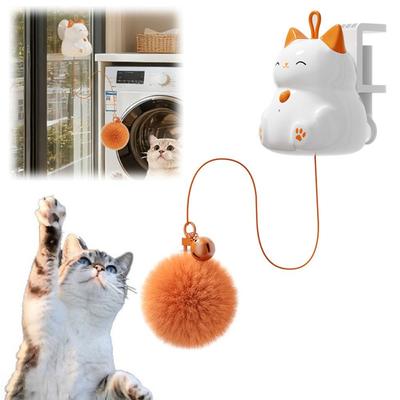 Creative Electric Hang Ball Kitten Smart Bite Resistan Automatic Lifting Cat Ball Rotating Retractable Interactive Cat Ball