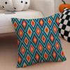 Retro Ornate Bohemian Style Geometric Pattern Cushion Cover Throw Pillow Cover Hidden Button Durable Polyester Chair Cushion