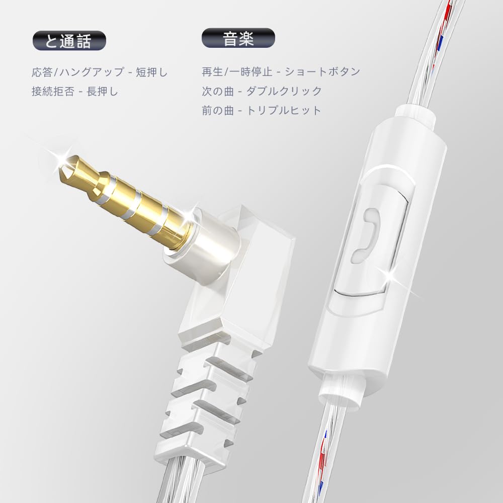 QKZ AK6 Spark HiFi Headphones, 11mm PET Composite Diaphragm Dynamic Earphones, 3.5mm In-Ear Gift Earphones, DJ Music Headset with Microphone (Purple)