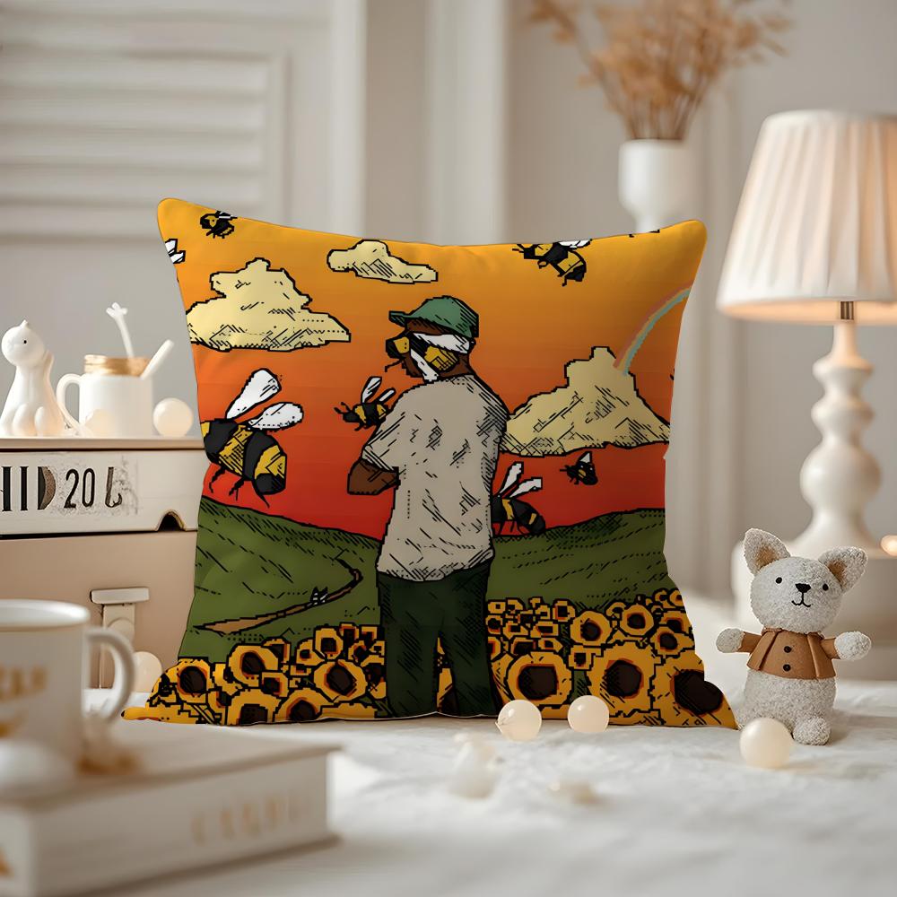 Cushion Cover Pattern Printed Pillowcase For Living Room Sofa Cushion Cover & Bedroom Decor T-Tyler The Creator Rapper