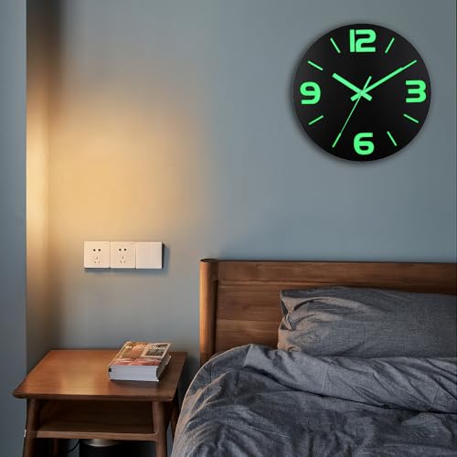 Wooden 3D Luminous Silent Wall Clock