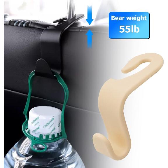 4PCS Car Seat Headrest Hooks, Auto Back Seat Hanger Holder, Durable Stylish Vehicle Organizer Universal Car Interior Accessories, Storage Hooks For