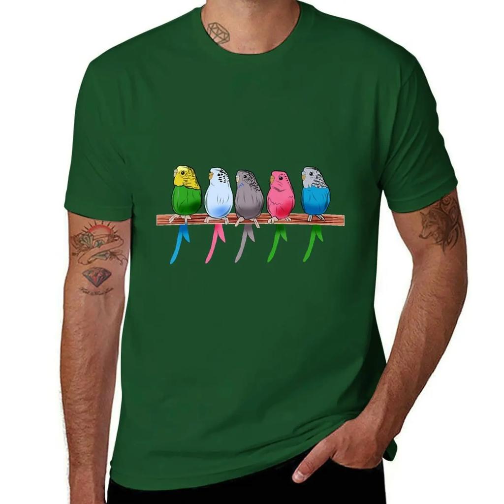Funny Budgie Pet Bird Parakeet Graphic Budgerigar Gift TShirt Aesthetic Clothes Cute Tops Men T Shirts 2025 New Model
