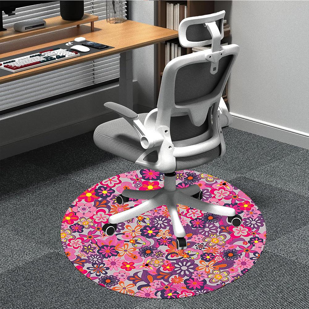 

1pc Floral Pattern Chair Carpet for Office, Non-slip, Soft and Durable Office Rug for Decoration, Perfect for Office yy251229194 80cm by 80cm