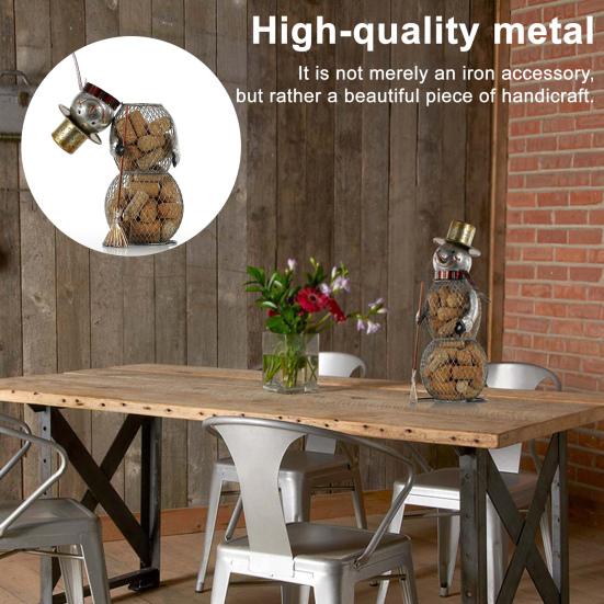 Christmas Snowman Wine Cork Holder Metal Cartoon Snowman Wine Stopper