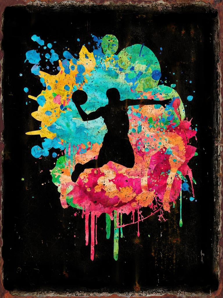 Basketball Colorful Metal Tin Signs Sports Venues Decoration Poster NBA Match Hall Wall Decor Plaques Home Art Hanging Pictur