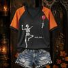 Women's Halloween Themed Raglan Short Sleeve T-Shirt for Party and Everyday Wear
