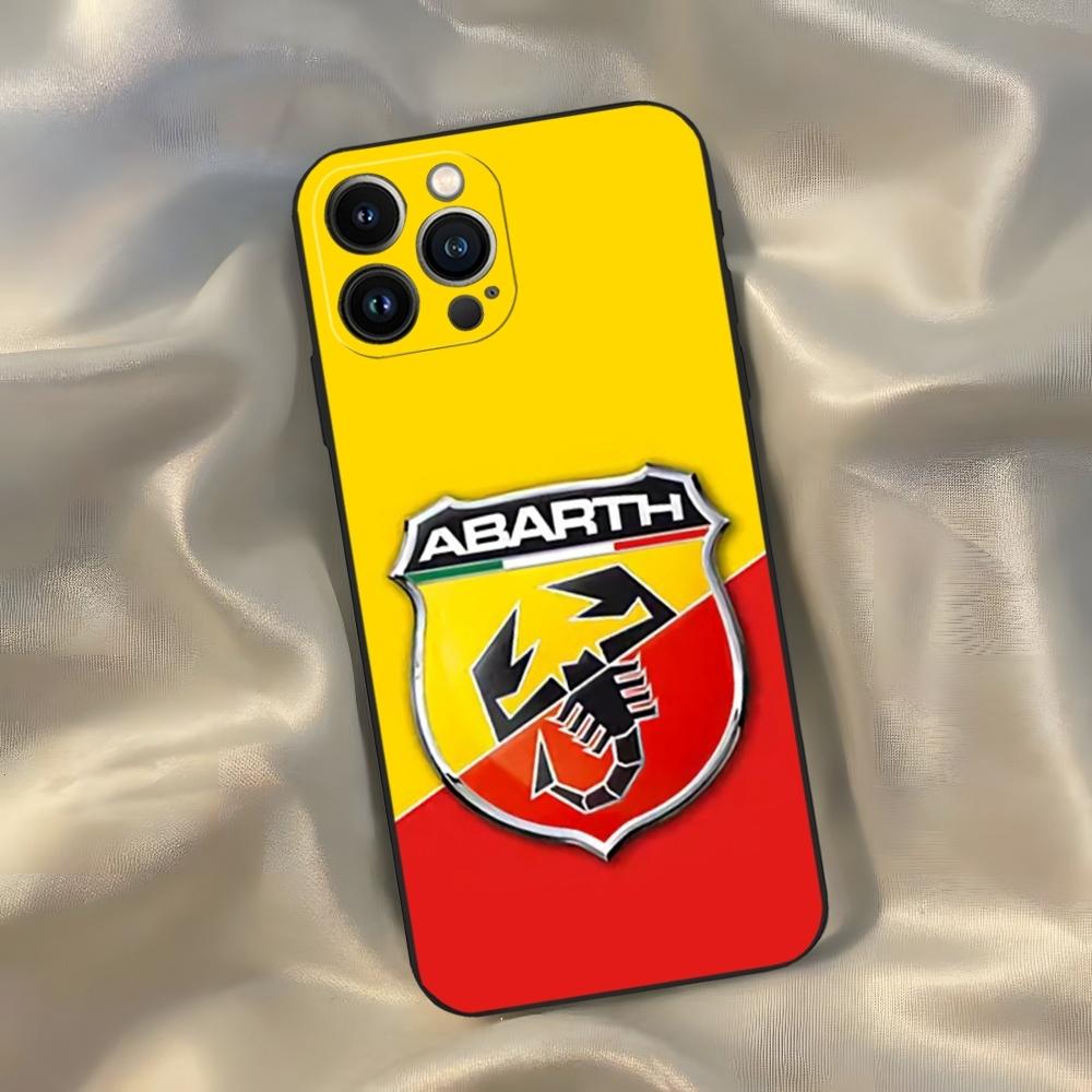 ABARTH Italy Car Phone Case for Iphone 16 15 14 13 12 11 Pro Max Xr X Xs Mini 8 Plus SE 2022 Black Soft Silicone Cover