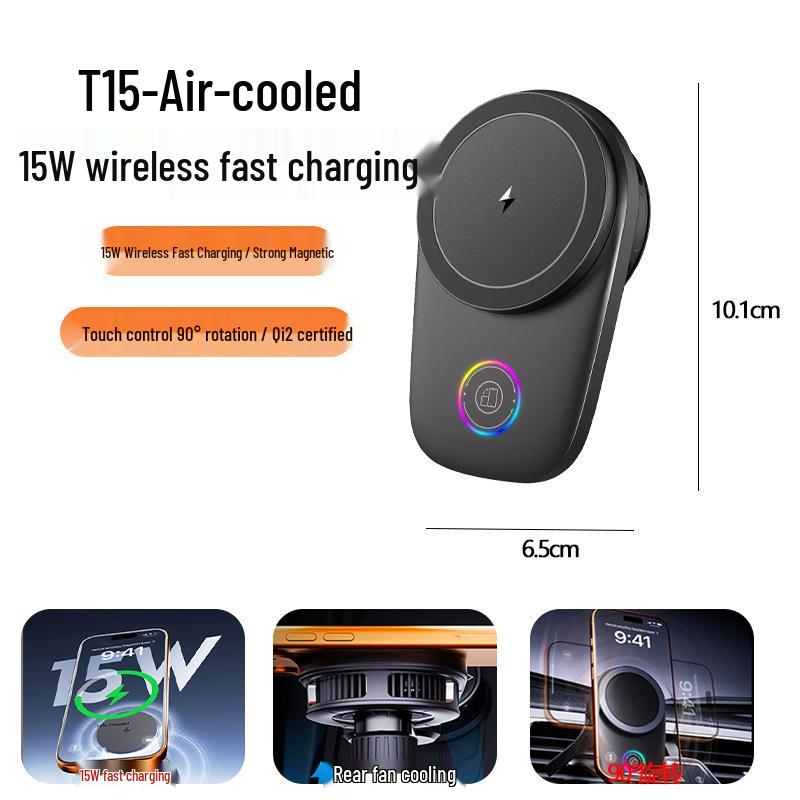 In Stock Automotive 25W Qi2 Semiconductor Cooled Wireless Fast Charger & Mount