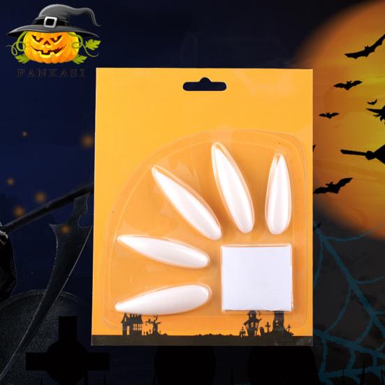10Pcs Witch Nails Extra Long High Gloss Full Cover Sharp DIY Cosplay Props Plastic Halloween Zombie Costume Party False Nails for Festival
